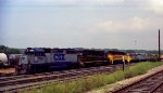 CSX 6623 sits with a variety of power outside the yard office